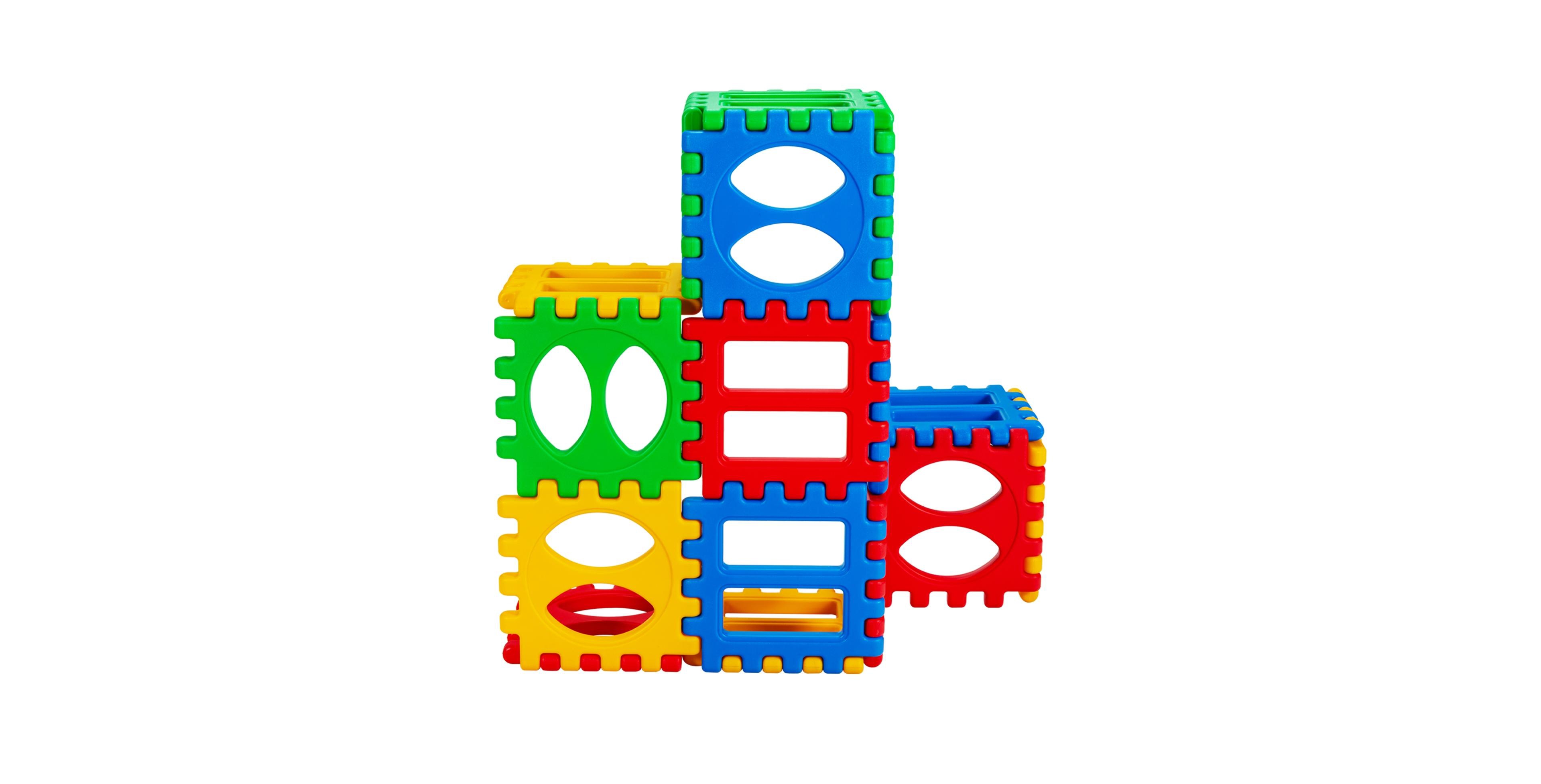 Mecale 32-Piece Waffle Block Building Set for Kids, Stacking Toy