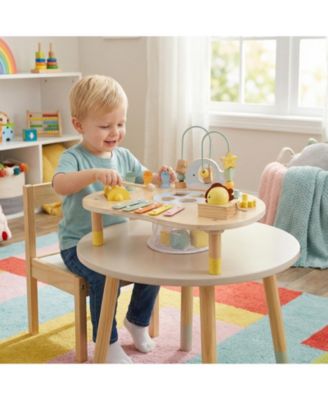 7-in-1 Montessori Toddler Activity Table, Wooden Musical Sensory Table, 12M+