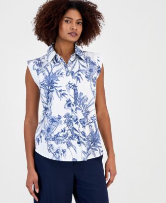 Women's Extended-Shoulder Sleeveless Blouse