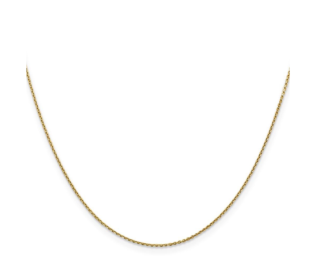 Curata Jewelry Solid 18k Yellow Gold Italian Polished 0.9mm Cable Chain Necklace - 16 -20 Inches - Gold