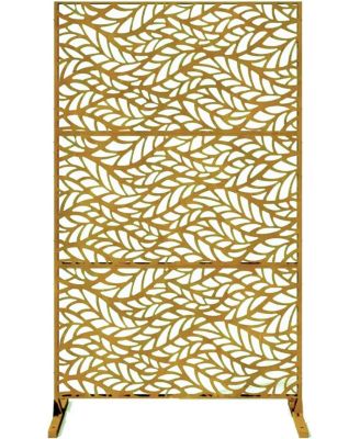 Outdoor Privacy Screen, 72"x47", Metal Freestanding Patio Divider for Garden, Deck & Balcony