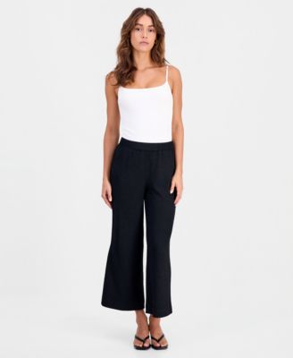 Women's Textured Pull-On Wide-Leg Pants