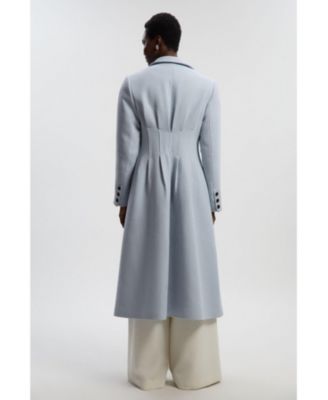 Women's Corset Detail Full Skirted Maxi Coat