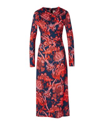 Women's Paisley Jersey Crepe Twist Maxi Dress