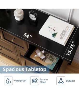 7 Drawer Dresser for Bedroom,Wooden Dressers with Large Storage,Handleless Chest of Drawers TV Stand