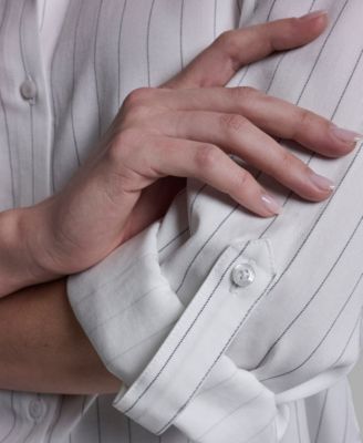 Women's Long-Sleeve Oversized Stripe Shirt