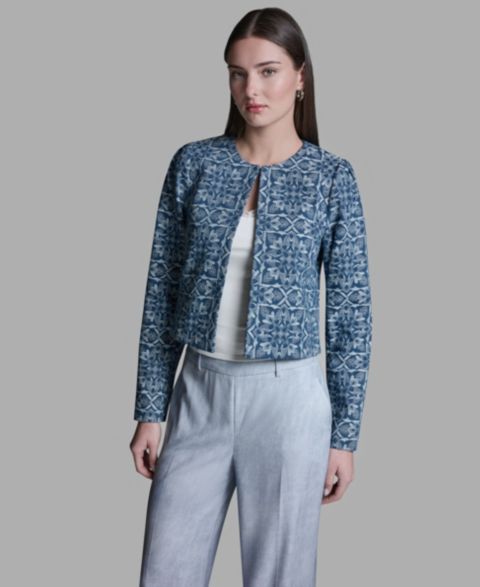 Женские куртки BCBG Boxy Square Print Jacket