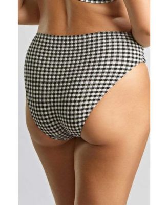 Women's Gingham High Cut Bikini Bottom