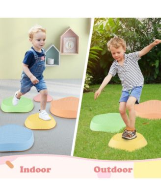 5-Piece Stepping Stones for Kids, Non-Slip Balance Stones with Storage Bag