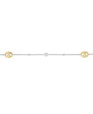 Cubic Zirconia Anklet 10" 925 Sterling Silver