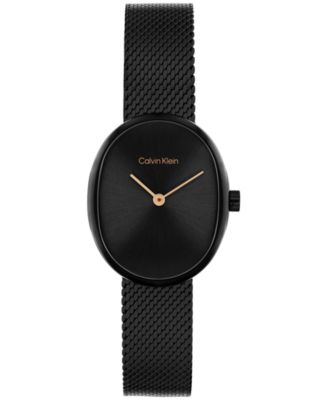Women's Euphoria Black IP Stainless Steel Mesh Bracelet Watch, 23.2mm