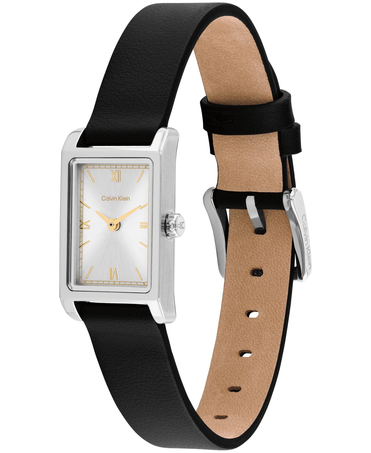 Женские часы Calvin Klein CK Light Black Leather Strap Watch, 16mm — фото 2