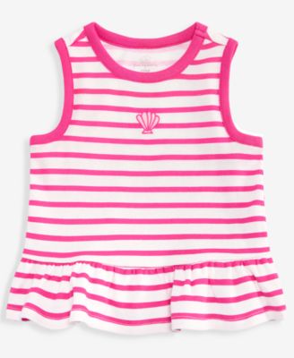 Toddler Girls' 2T-4T Mix & Match Seashell Striped Peplum Top