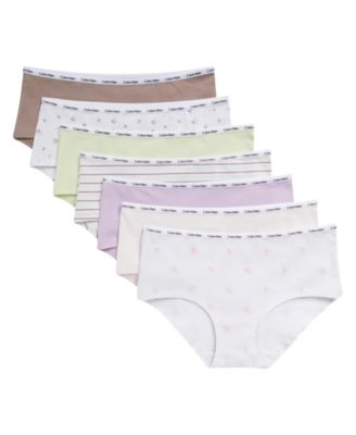 Girls' 6-16 Logo Waistband Hipster Briefs, 7-Pack