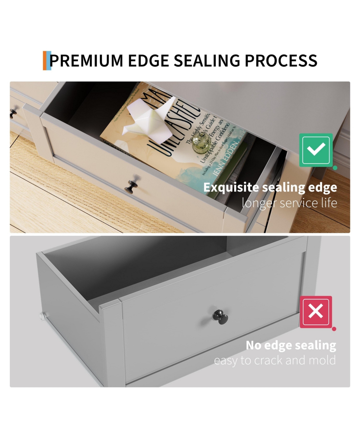 gaomon Modern Drawer Dresser for Bedroom