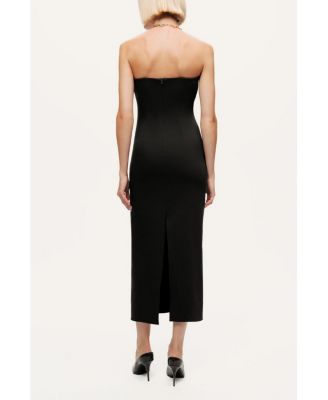 Women's Strapless Sweetheart Midi Pencil Dress