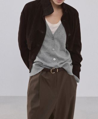 Women's V-Neck Knitted Cardigan Sweater