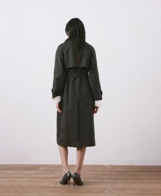 Women's Long Double-Breasted Trench Coat