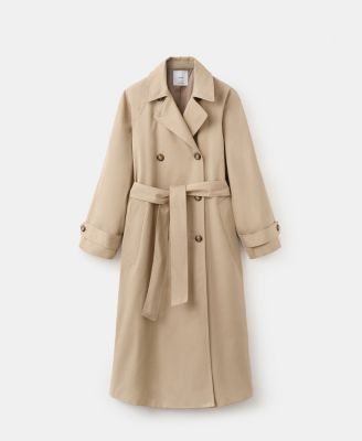 Women's Long Double-Breasted Trench Coat
