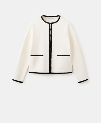 Women's Contrasting Ribbed Cardigan Sweater