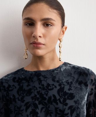 Women's Bell Sleeves Devore Dress