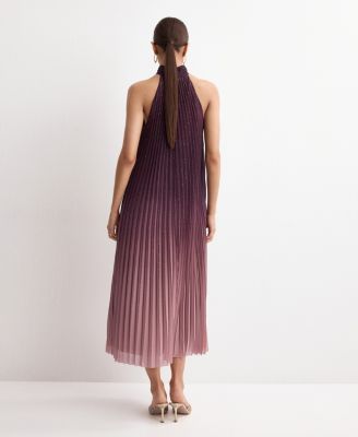 Women's Pleated Halter Neck Dress