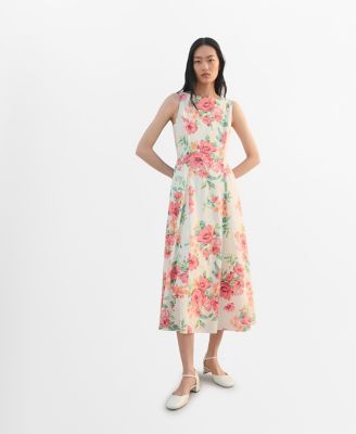Women's Floral-Print Flared Dress