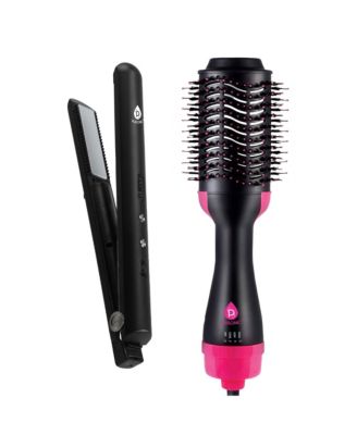 Style-on-the-Go Bundle - Cordless Hair Straightener & One Step Volumizer Brush for Sleek, Voluminous Hair Anytime, Anywhere