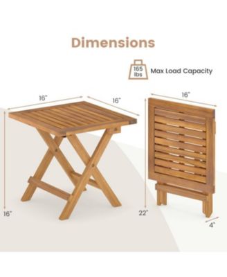Set of 2 Space-Saving Outdoor Folding Side Tables for Patio