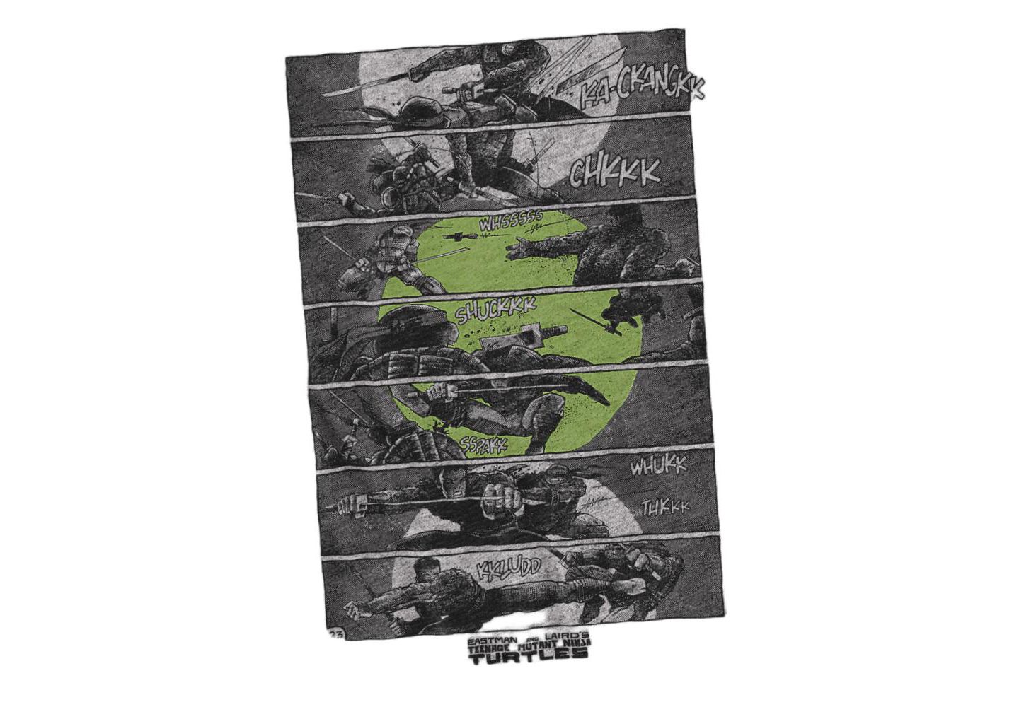 Мужская футболка Teenage Mutant Ninja Turtles Fighting Panels, цвет: Меланжевый — фото 2