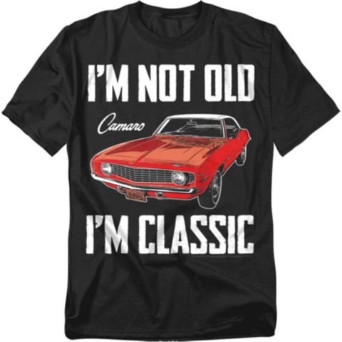 Мужская футболка Corvette I'm Not Old I'm Classic Camaro, цвет: Чёрный