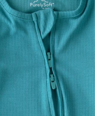 PurelySoft by Carter’s Baby Boys' 2-Way Zip Snug Fit Sleep & Play Pajamas