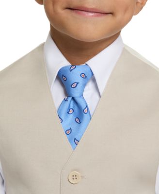 Boys' 4T-8 V-Neck Vest, Pants, Shirt and Tie, 4-Piece Set