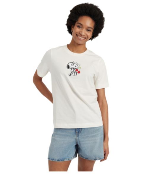 Женская футболка Chinti & Parker Cotton Snoopy Cherry, цвет: Кремовый