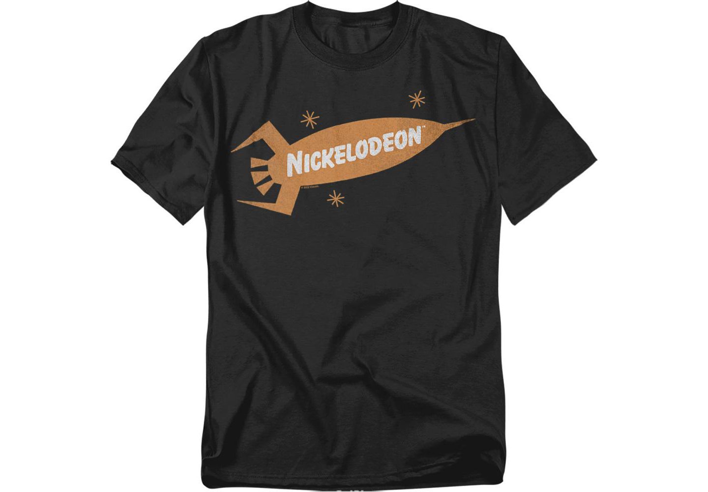 Мужская футболка Logovision Nickelodeon Brand Nick Retro Rocket Logo, цвет: Чёрный — фото 1
