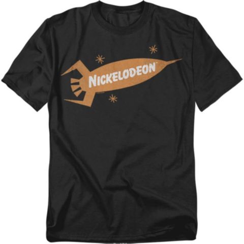 Мужская футболка Logovision Nickelodeon Brand Nick Retro Rocket Logo, цвет: Чёрный
