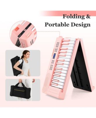 61-Key Foldable Full-Size Electronic Piano Keyboard with MIDI & Split Function, Portable for