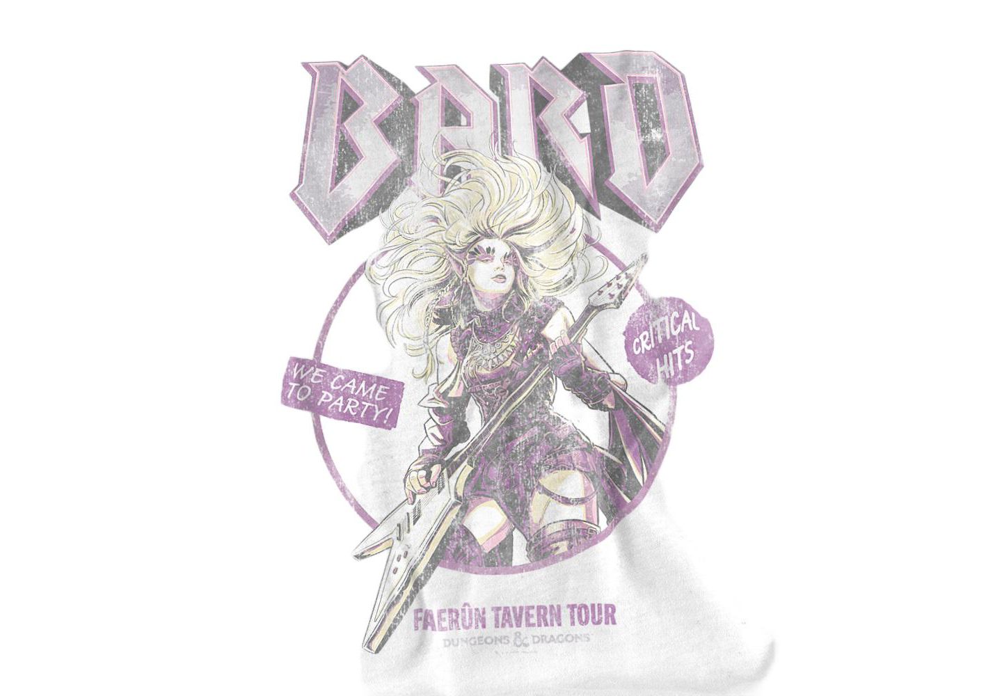 Мужская футболка D&D Big & Tall Dungeons And Dragons Bard Glam Rock Tour, цвет: Белый — фото 2