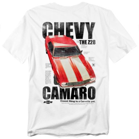 Мужская футболка Corvette Chevrolet Camaro Z28 Back, цвет: Белый