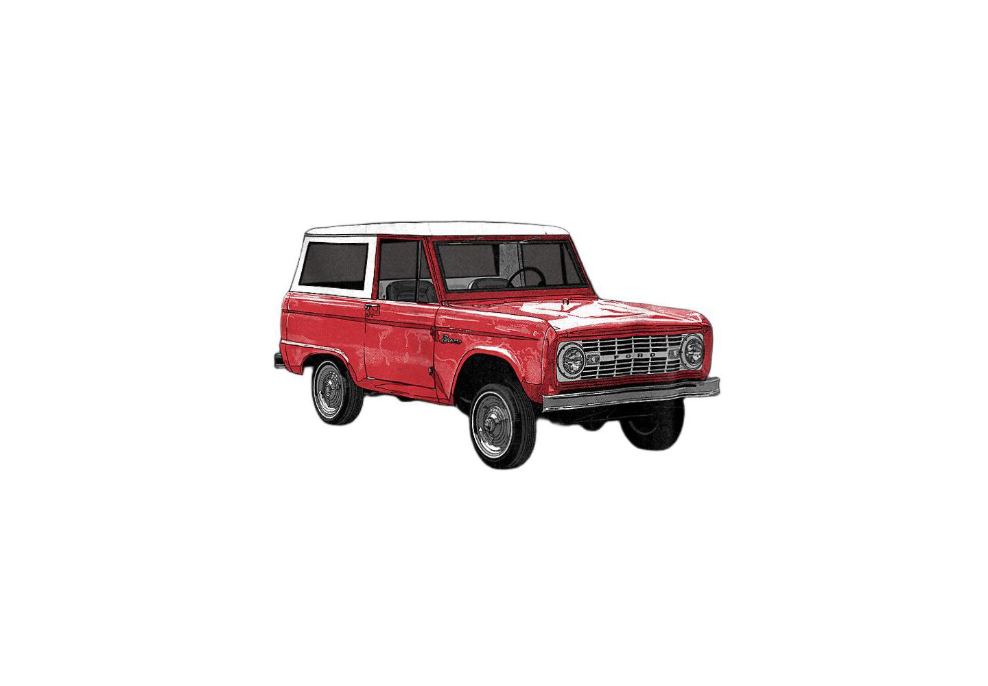 Мужская футболка Mustang Ford Bronco Illustrated, цвет: Угольный — фото 2