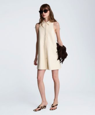 Women's Halter Collared Shirt Swing Dress