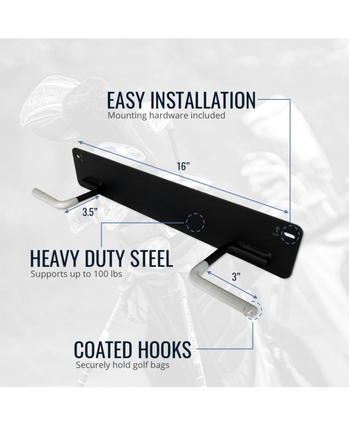 StoreYour Torrey Pines Golf Bag Storage Rack | Holds 2 Golf Bags