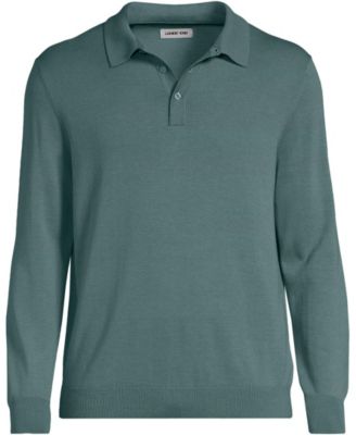 Men's Long Sleeve Cotton Sweater Polo