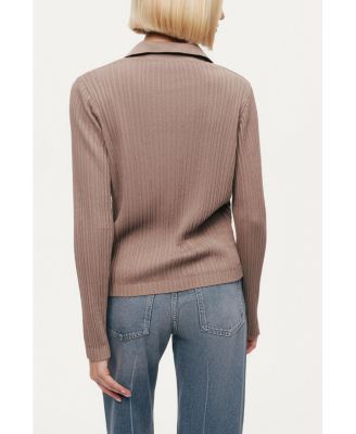 Women's Ribbed Polo Sweater