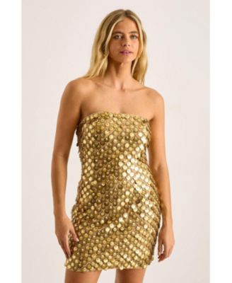 Women's Layered Disc Bandeau Mini Dress