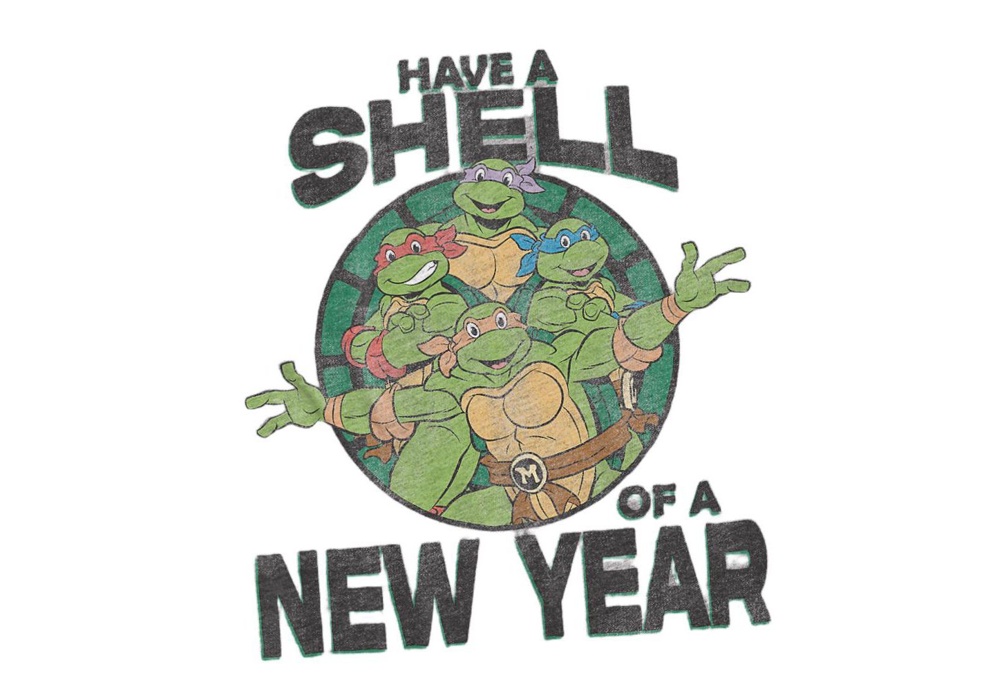 Мужская футболка Teenage Mutant Ninja Turtles Shell Of A New Year, цвет: Меланжевый — фото 3