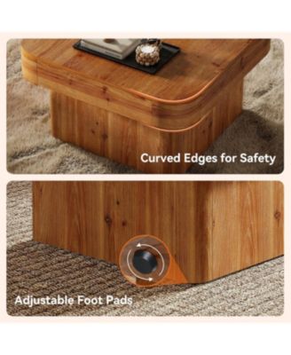 31.5'' Solid Wood Coffee Table, Farmhouse Square Coffee Table