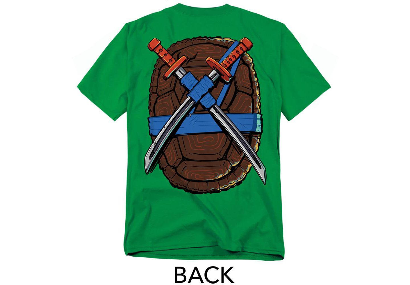 Мужская футболка Teenage Mutant Ninja Turtles Big & Tall Mayhem Leonardo Shell Front, цвет: Зелёный — фото 3
