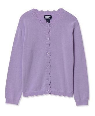 Girls Scalloped Hem Cardigan Sweaters
