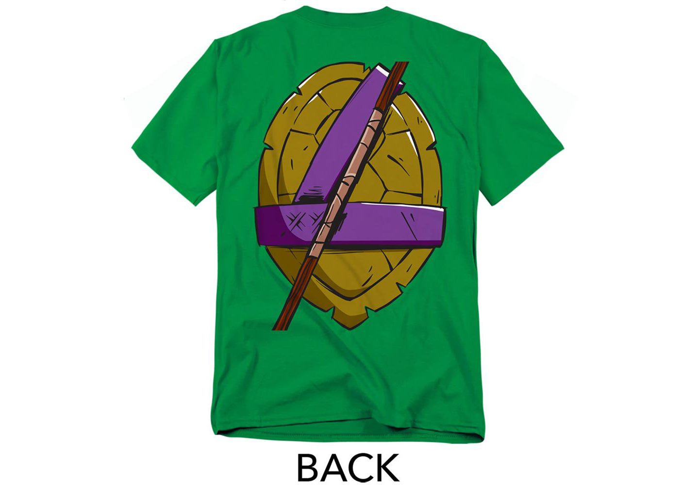 Мужская футболка Teenage Mutant Ninja Turtles 2012 Donatello Shell Front Back, цвет: Зелёный — фото 3